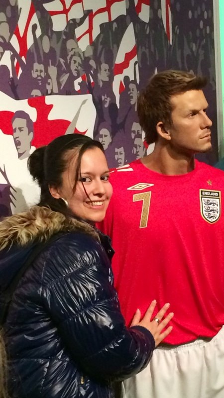 me and david beckham at madame tussaud's