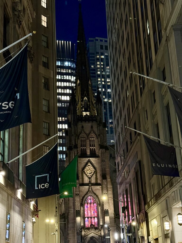 trinity church as seen from stock exchange