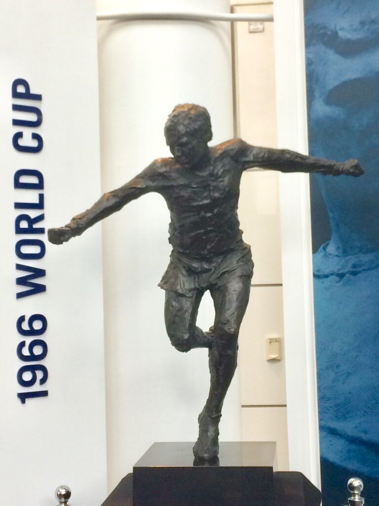 statue outside of stadium of Moore during championship 1966