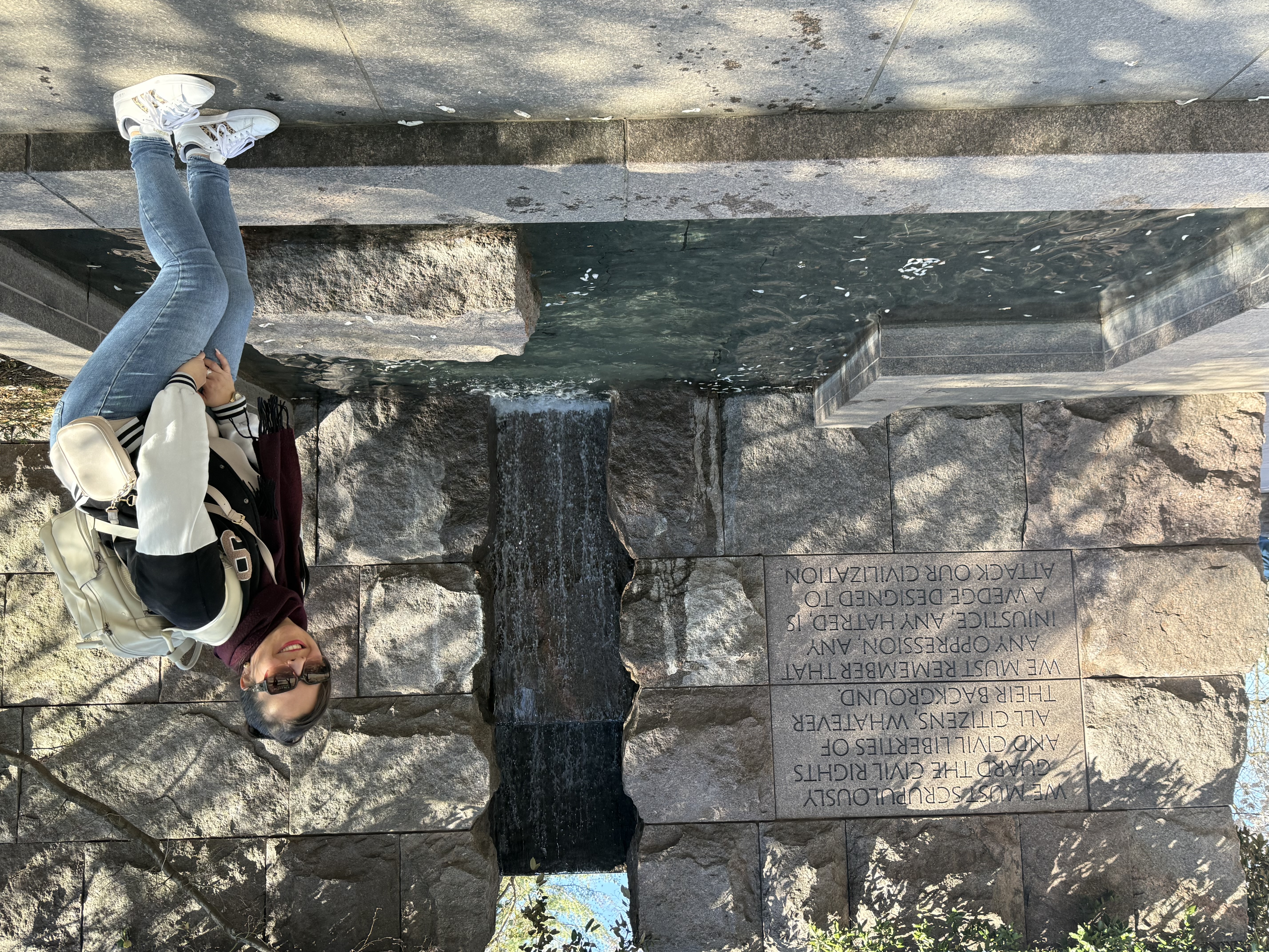 me enjoying the small falls at franklin d roosevelt memorial