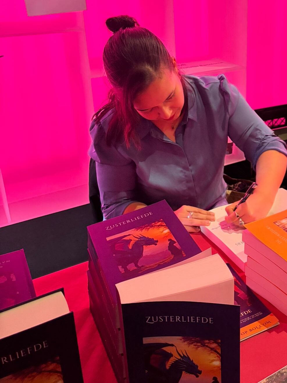 me signing my first books