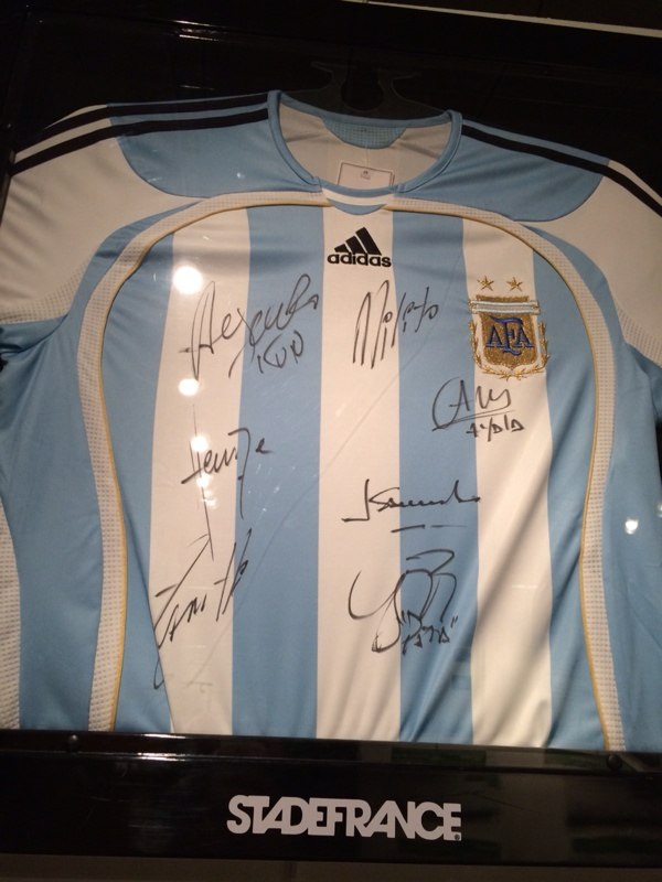signed football shirt in stade de france museum