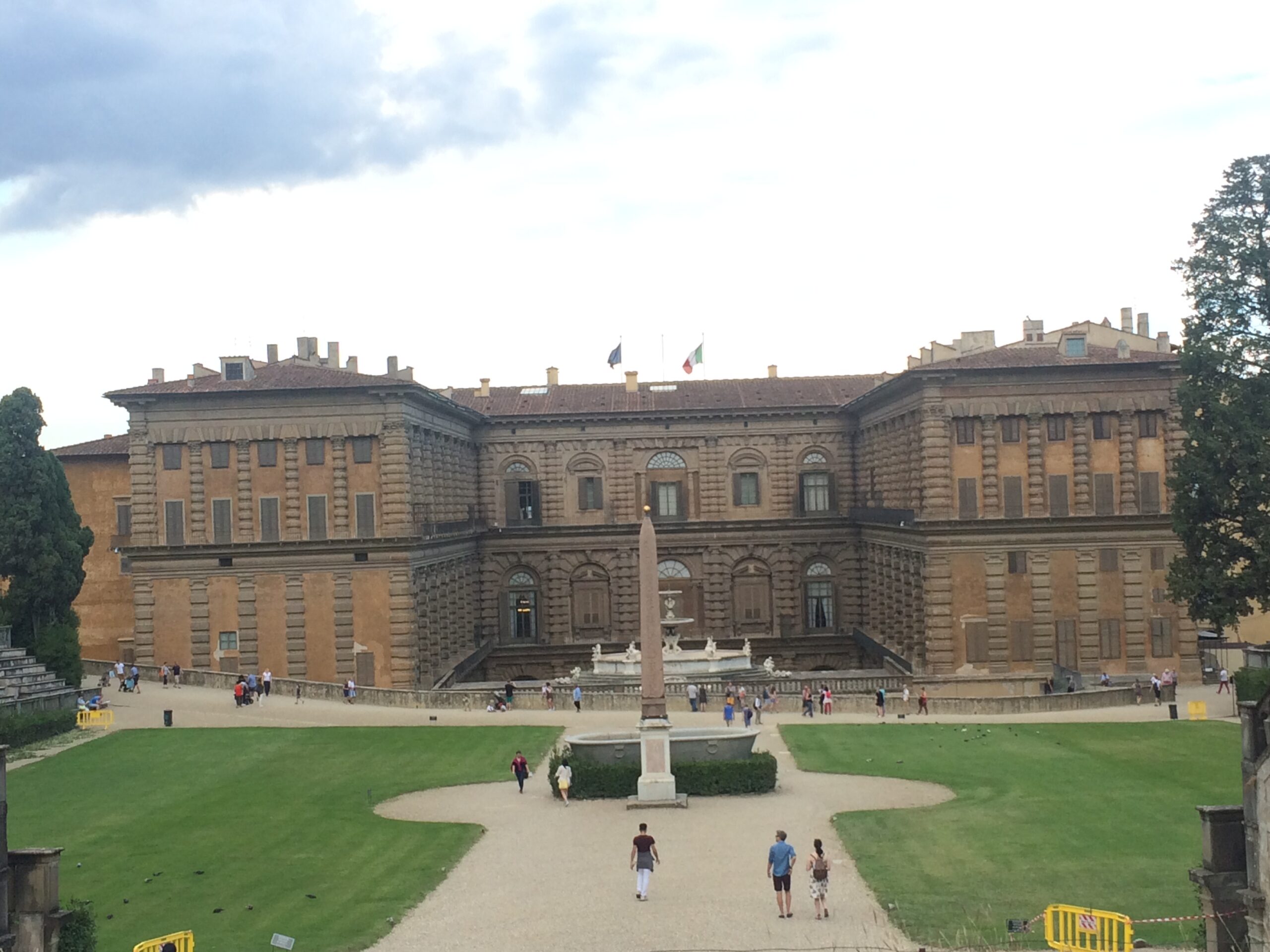 view from boboli gardens on palazzo pitti