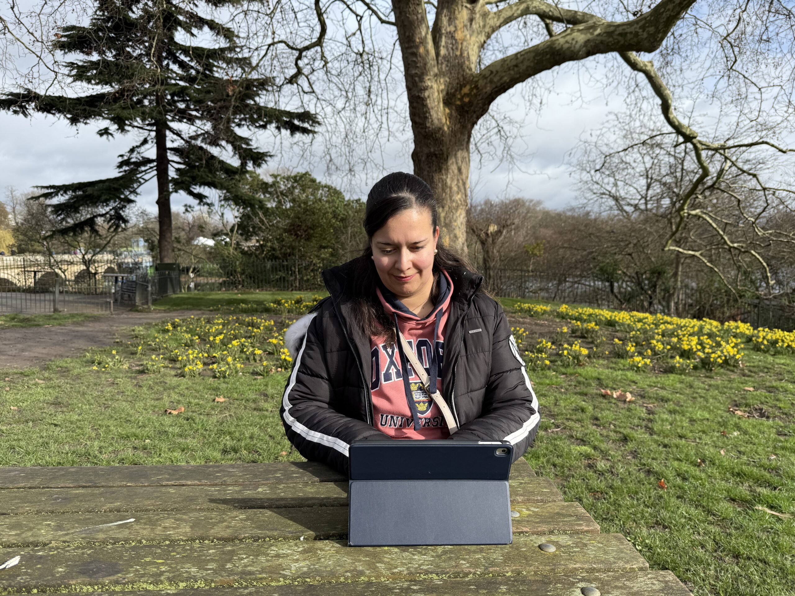 writing part of this blog in kensington gardens