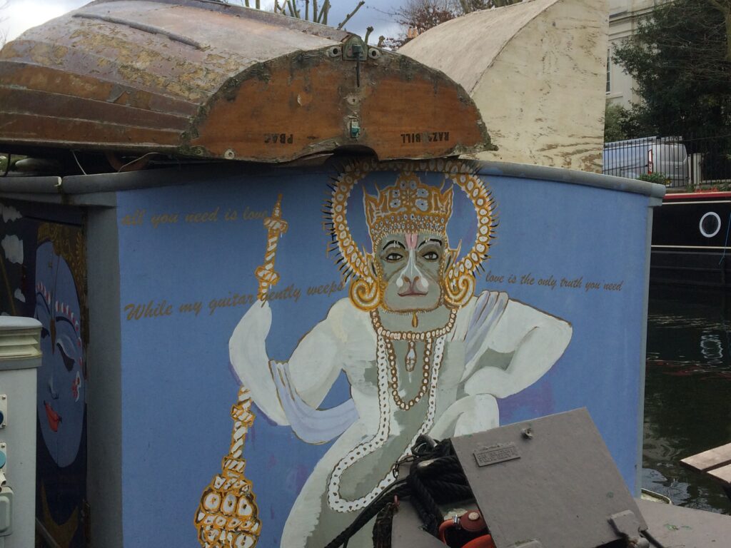 art on one of the boats in little venice