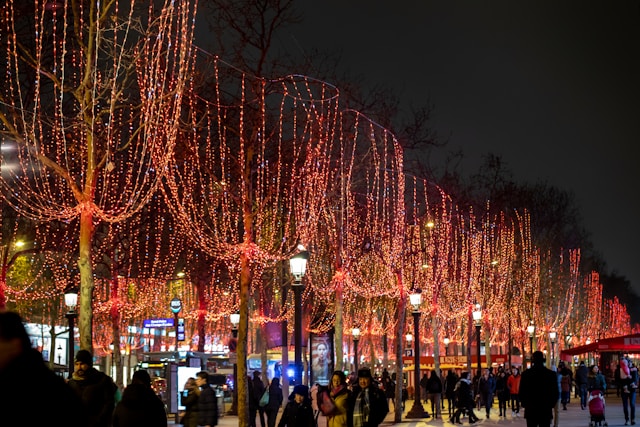 champs-elysees at christmas