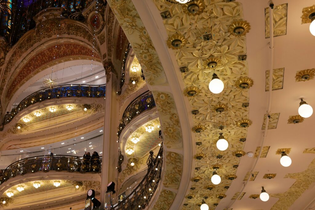 balconies in lafayette's main hall