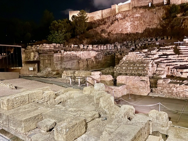 teatro romano at night