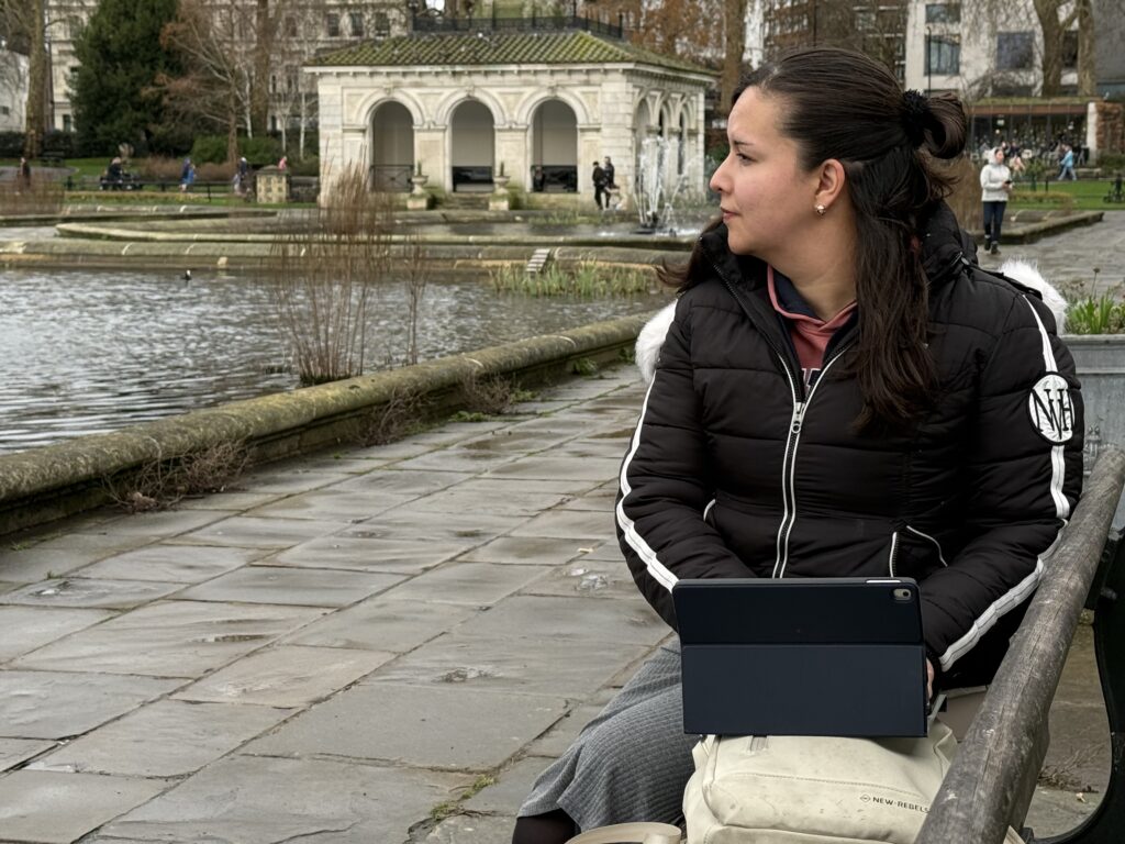 working on my novel in London